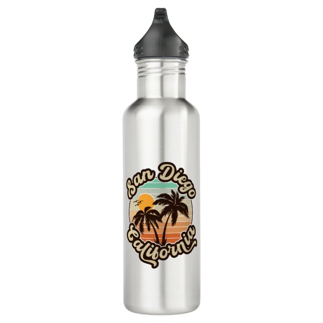 San Diego California Sunset Palm Trees Souvenirs 710 Ml Water Bottle (Right)