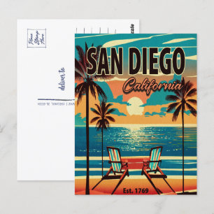 San Diego California Sunset Souvenirs 1950s Postcard
