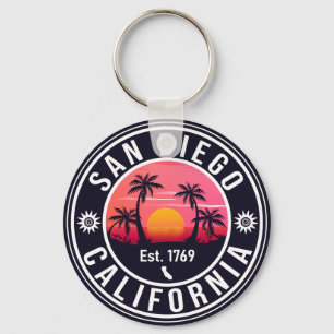 San Diego California Sunset Vacation Souvenirs 60s Key Ring