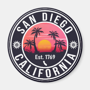 San Diego California Sunset Vacation Souvenirs 60s Magnet