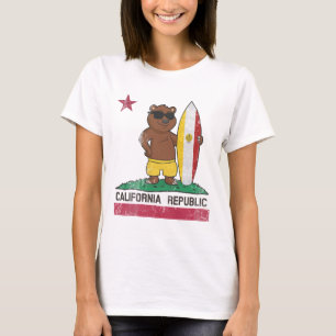 San Diego California Surfer Bear Surfing Men Women T-Shirt