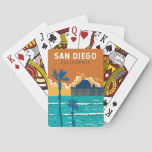 San Diego California Travel Art Vintage Playing Cards
