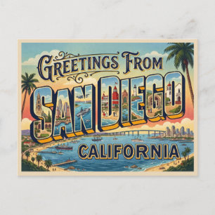 San Diego California Travel Postcard