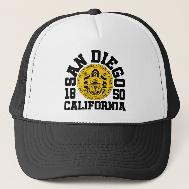 San Diego,California Trucker Hat (Front)