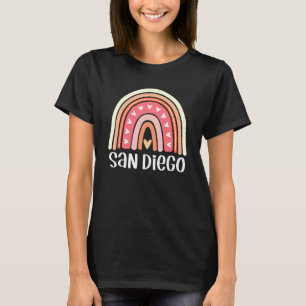 San Diego California Usa For Women Rainbow Hearts T-Shirt