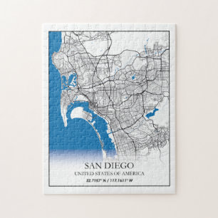 San Diego California USA Travel City Map Jigsaw Puzzle