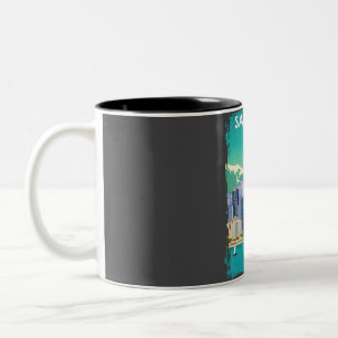 San Diego California Vintage Minimal Travel Poster Two-Tone Coffee Mug