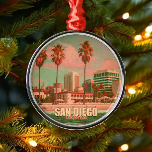 San Diego California Vintage Souvenirs 1950s Metal Tree Decoration
