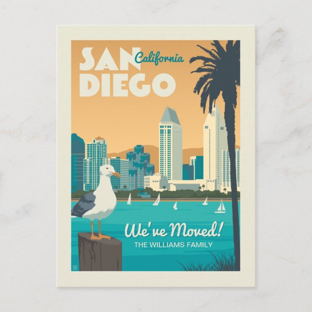 San Diego, California | We've Moved! Invitation Postcard (Front)