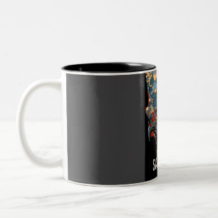 San Diego City Map - Colourful Abstract Earthtone Two-Tone Coffee Mug
