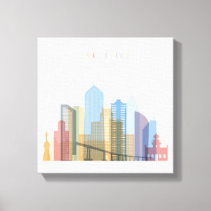 San Diego City Skyline Canvas Print