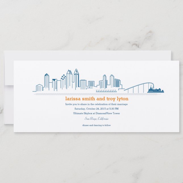 San Diego City Skyline Invitation (Front)