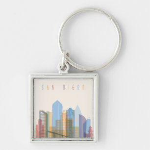 San Diego City Skyline Key Ring