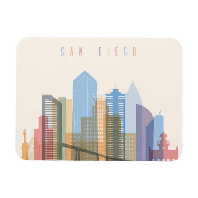 San Diego City Skyline Magnet (Horizontal)
