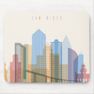 San Diego City Skyline Mouse Mat