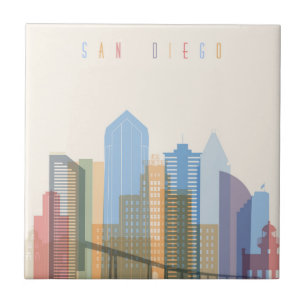 San Diego City Skyline Tile