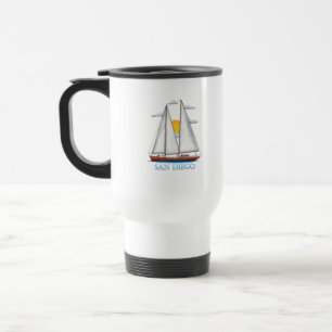 San Diego Coastal Nautical Sailing Sailor Travel Mug