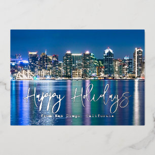 San Diego Custom Silver Foil Foil Holiday Card