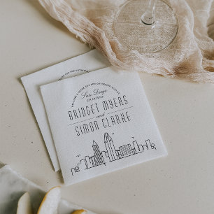 San Diego Deco Skyline   Wedding Event Napkins