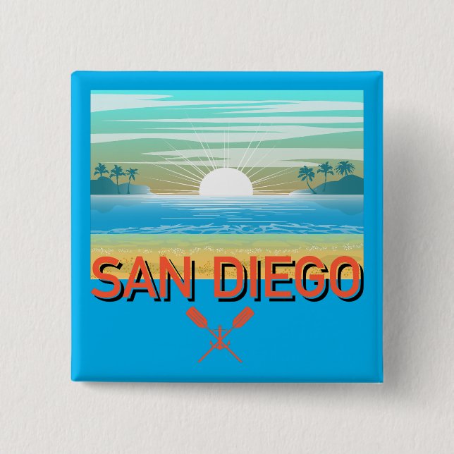 San Diego Design - Square Button (Front)