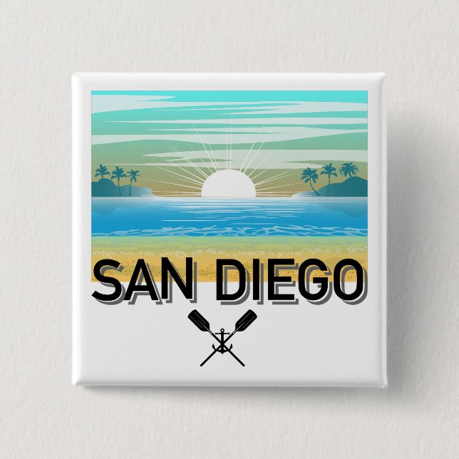 San Diego Design - Square Button (Front)