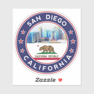 San Diego design with Flag of California