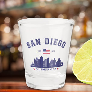 San Diego Downtown Skyline Cali Dreaming Shot Glass