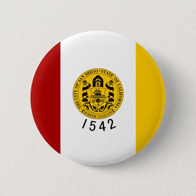 San Diego Flag 6 Cm Round Badge (Front)