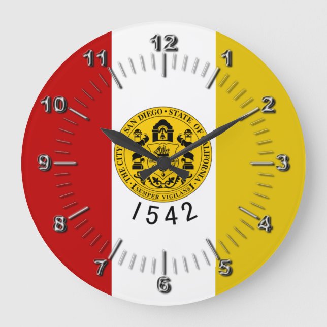 San Diego flag Large Clock (Front)