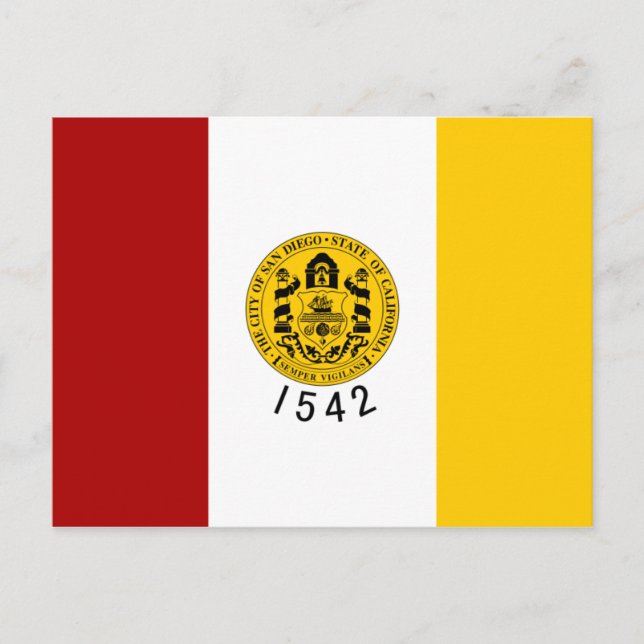 San Diego Flag Postcard (Front)