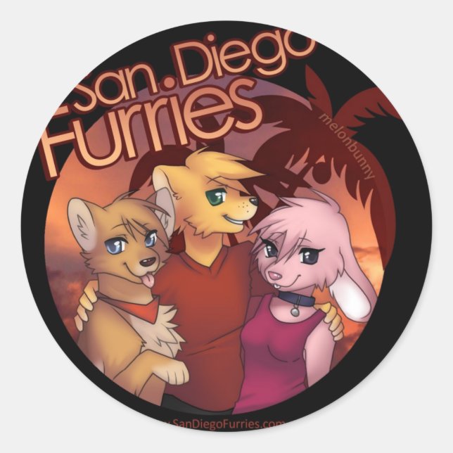 San Diego Furries Classic Round Sticker (Front)
