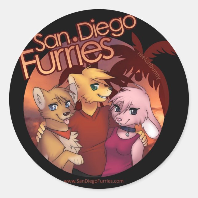 San Diego Furries Classic Round Sticker (Front)