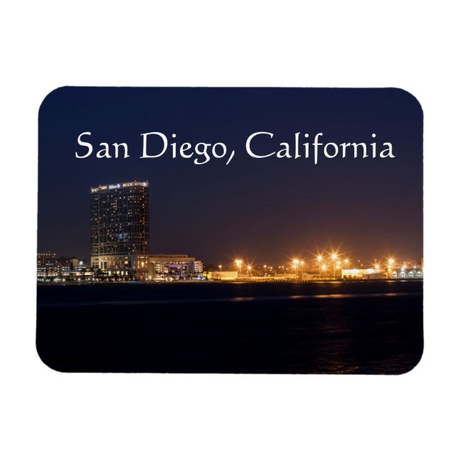 San Diego Harbour at night Magnet (Horizontal)