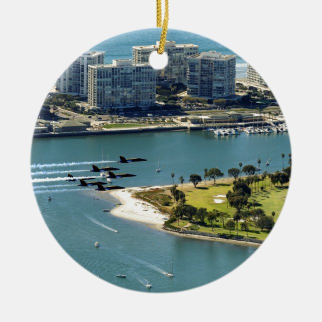 San Diego hornets Ceramic Tree Decoration (Front)