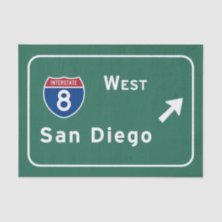 San Diego I-8 West Exit Interstate California Ca - Tissue Paper