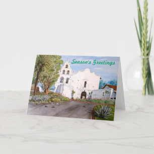 SAN DIEGO MISSION DE ALCALA, CALIFORNIA HOLIDAY CARD