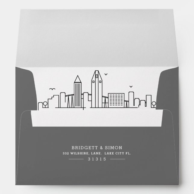 San Diego Modern Deco | Skyline Reveal Envelope (Back (Bottom))