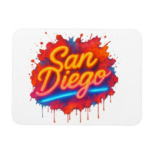 San Diego Neon Street Art – Colourful Retro Script Magnet