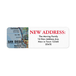 San Diego New Address Label