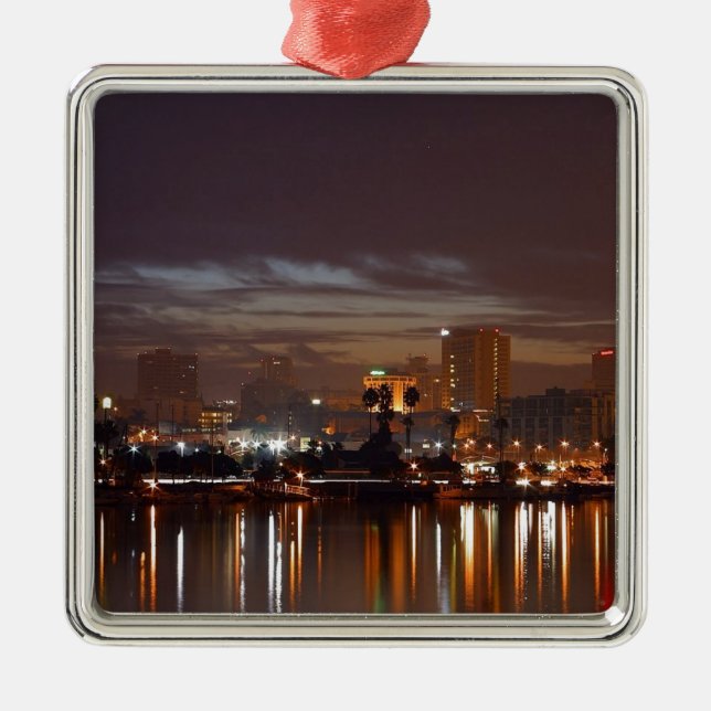 San Diego Night Lights Metal Tree Decoration (Front)