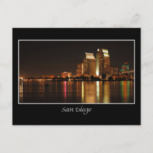San Diego Night Skyline Postcard