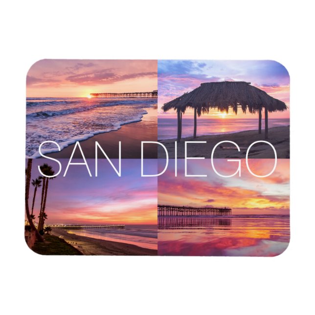 San Diego Pacific Beach Windansea Ocean Sunset Magnet (Horizontal)