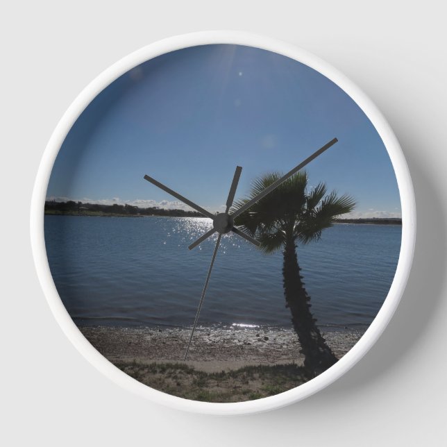 San Diego Palm Tree Wall Clock (Front)