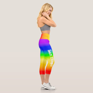San Diego Pride Rainbow Flag LGBT Ombre Stripes Capri Leggings