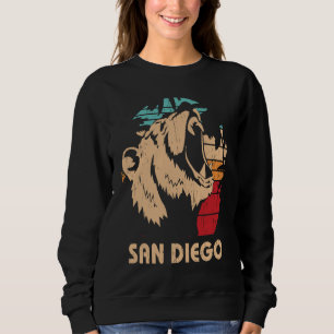 San Diego Retro Bear Roaring San Diego California Sweatshirt