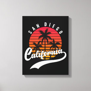 San Diego Retro Sunset Canvas Print