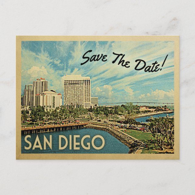 San Diego Save The Date California Announcement Postcard (Front)