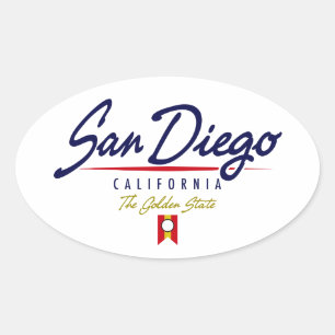 San Diego Script Oval Sticker