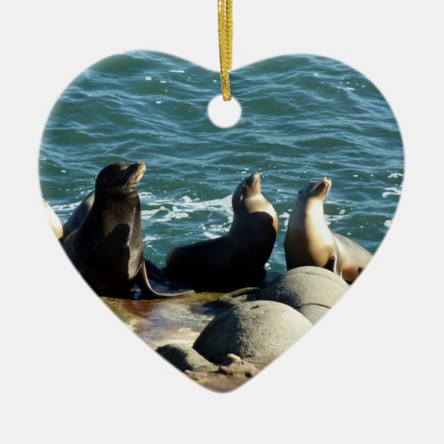 San Diego Sea Lions Ceramic Tree Decoration (Front)