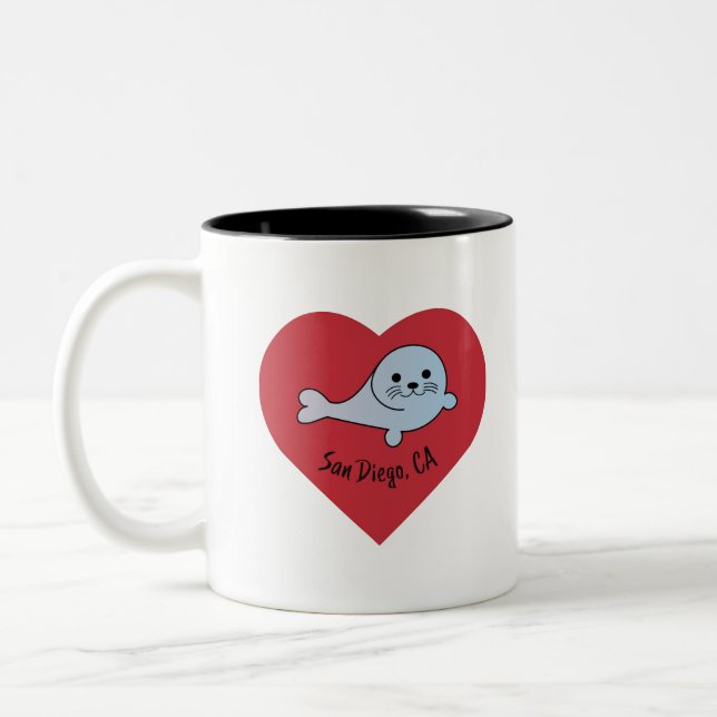 San Diego Seal Two-Tone Coffee Mug (Left)